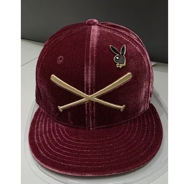 New Era Justfitteds Crossed Bats Playboy Velvet 59Fifty Cap