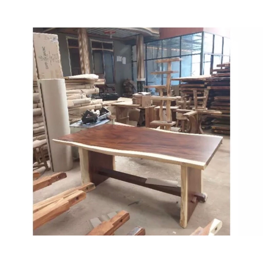 MEJA MAKAN CAFE TREMBESI | meja makan kayu trembesi | SUDAH FINISHING WARNA 150x60-70 meja saja