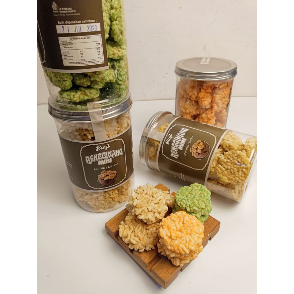 Rengginang Matang Biaji Kemasan Toples 165gr Isi 30 Butir | Rengginang Terasi | Rengginang Mini