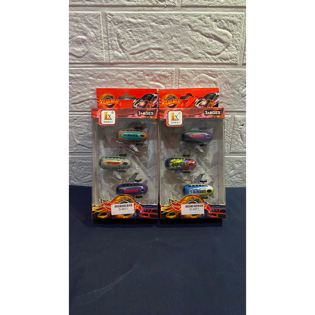 DIECAST PESAWAT 1BOX ISI 3PCS - MAINAN PESAWAT TARIK - MAINAN EDUKASI - MAINAN KOLEKSI - MAINAN KEKI