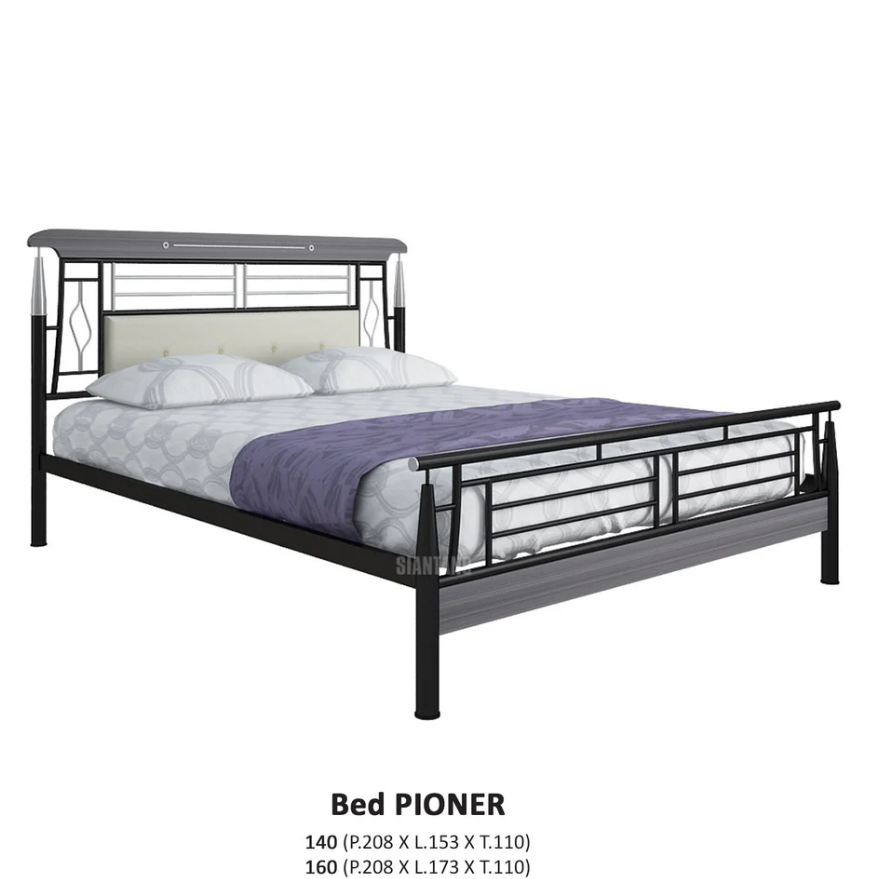 BED SIANTANO BED PIONER SIZE 160*200 | TEMPAT TIDUR BESI | BED SIANTANO