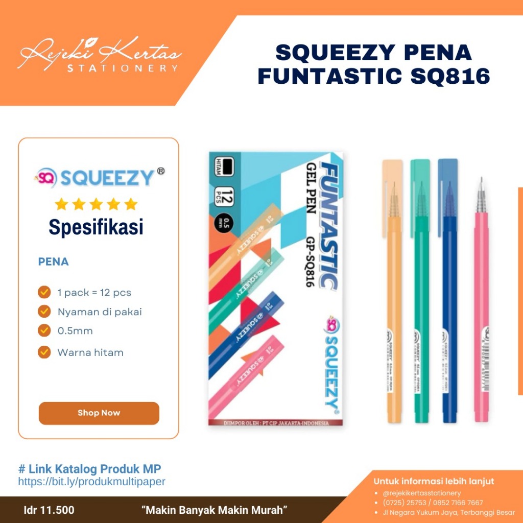 Squeezy Pena Funtastic SQ816 - 1 Pack isi 12