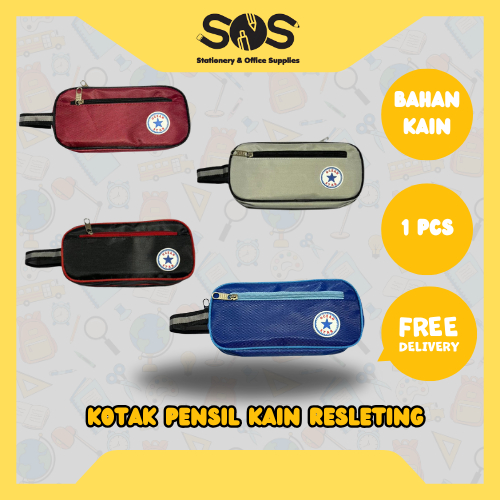 Tempat Pensil Kain Resleting Ocean Star Polos