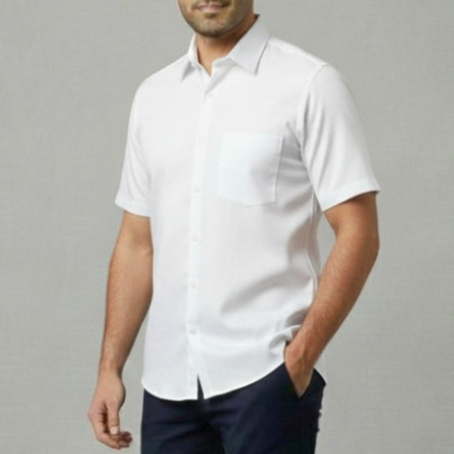 KEMEJA PUTIH CASUAL GQ ( GOOD QUALITY ) RELAXED FIT KATUN LENGAN PENDEK