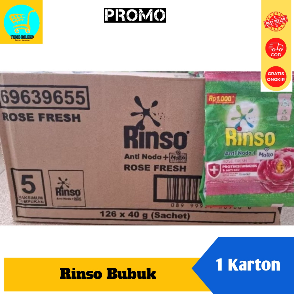 Rinso Bubuk Renceng 40gr Perdus Isi 21 Renceng x6 Sachet / Rinso Bubuk Renceng