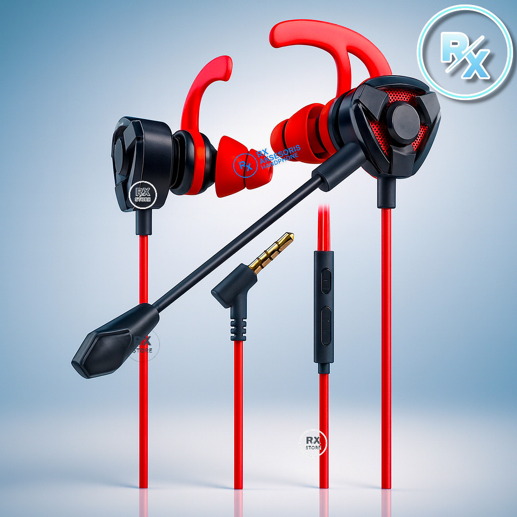 [VEP1-37A] Earphone GAMING ORIGINAL V-GEN VEP1-37 Handsfree Mic Jack Model L Headset Extra Bass vgen