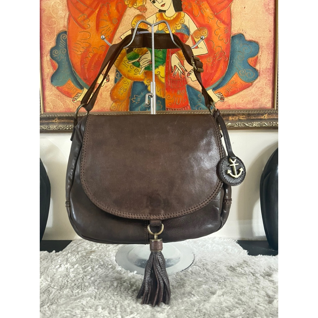 HB035 - Harbour Sling Bag Ava Tassel warna Espresso