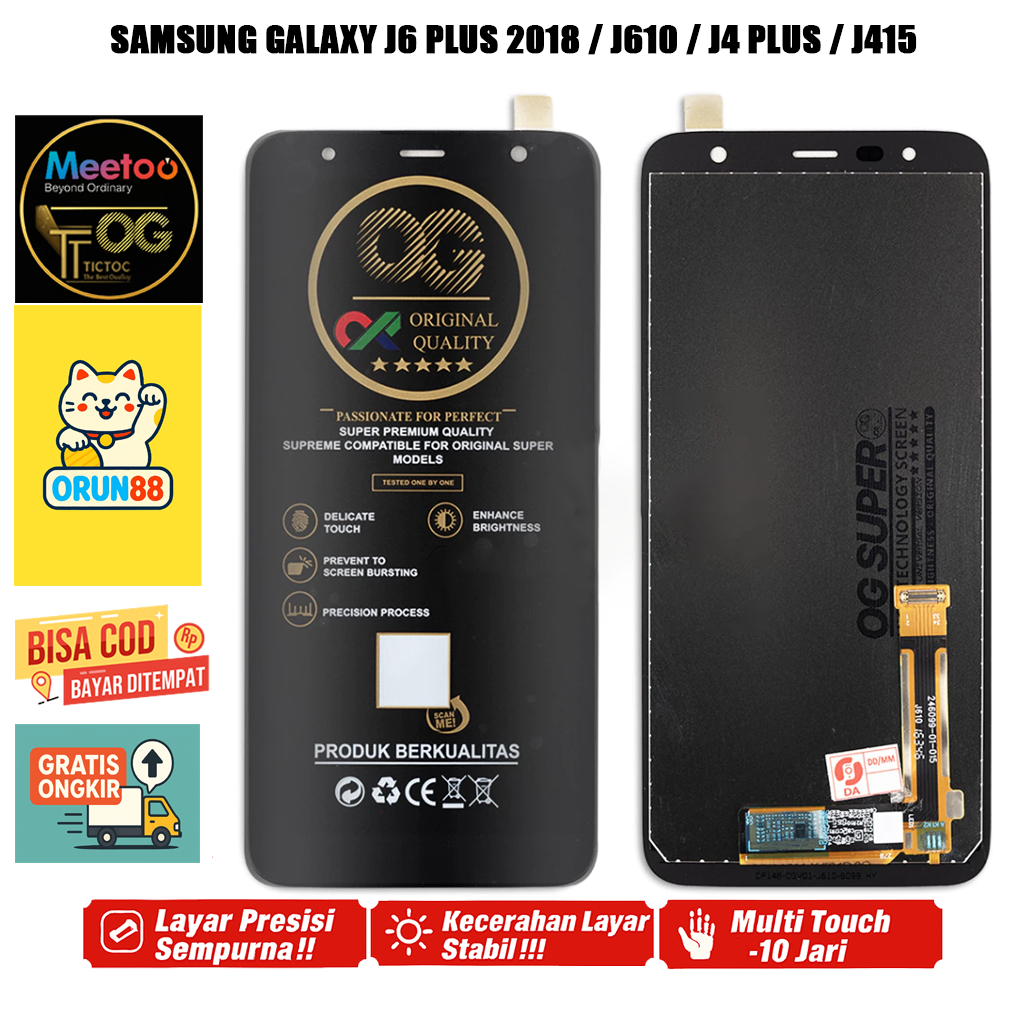 LCD ORI SAMSUNG GALAXY J6 PLUS 2018 / J610 / J4 PLUS / J415 ORI OEM BLACK ALL MERK TOUCHSCREEN