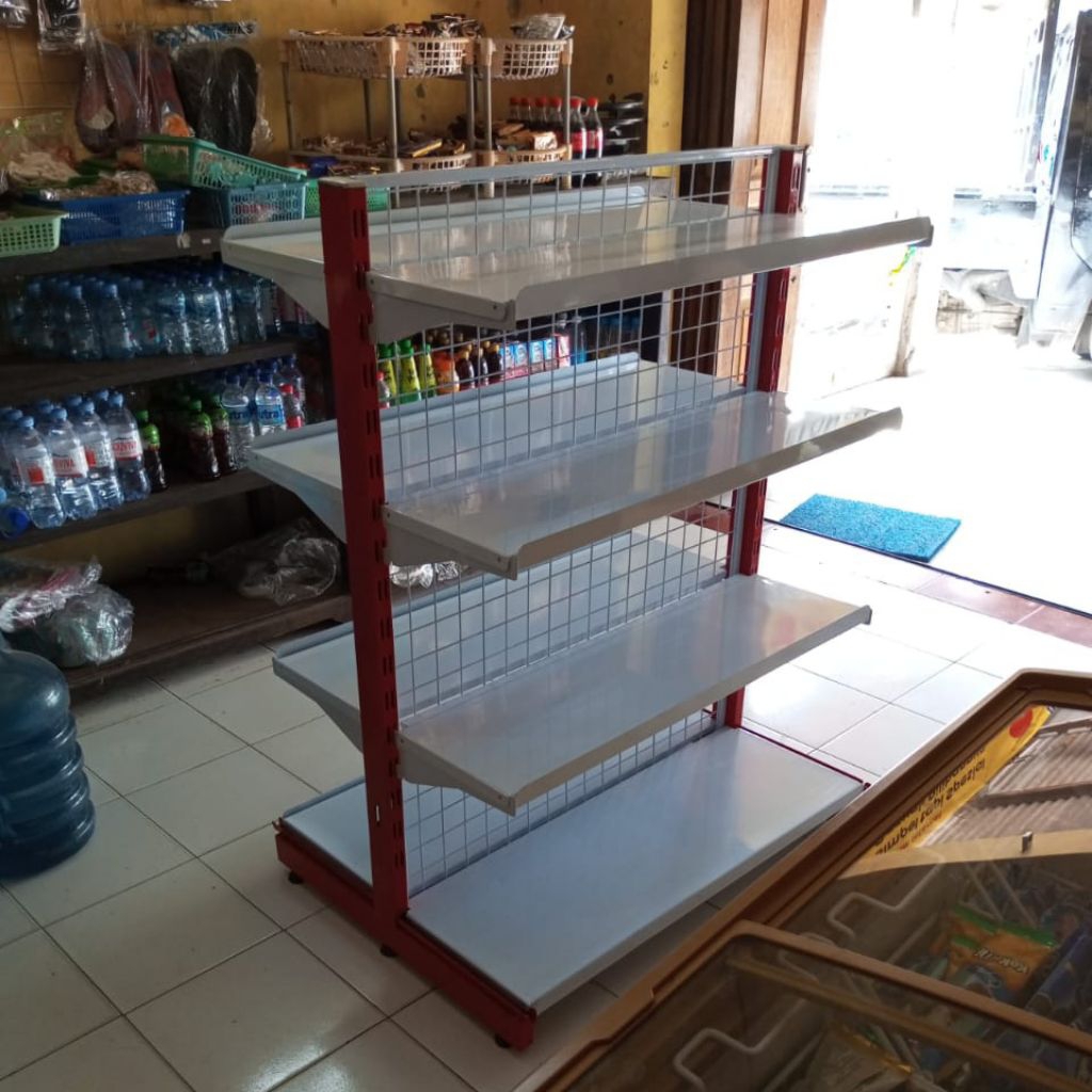 RAK GONDOLA MINIMARKET DOUBLE TINGGI 120 CM