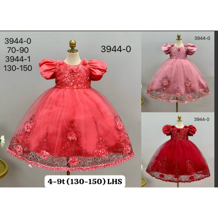 UFM-2025-Gaun  natal anak dress natal anak baju natal anak gaun kembang anak gaun mewah gaun payet d
