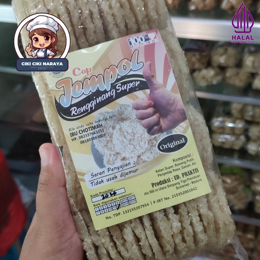 Rengginang mentah rengginang rasa Original Cap Jempol khas madura