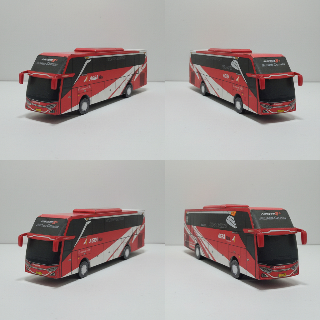 Miniatur Bus Agra Mas JB3, Agra Mas JB5, Agra Mas Suite Combibus (Lampu LED, Lampu Strobo, Basuri)  