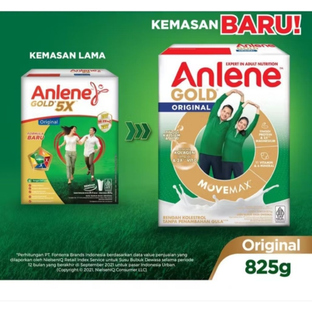 ANLENE GOLD GOLD PLUS 5X ORIGINAL VANILA COKLAT 825 GRAM / ANLENE GOLD 5X
