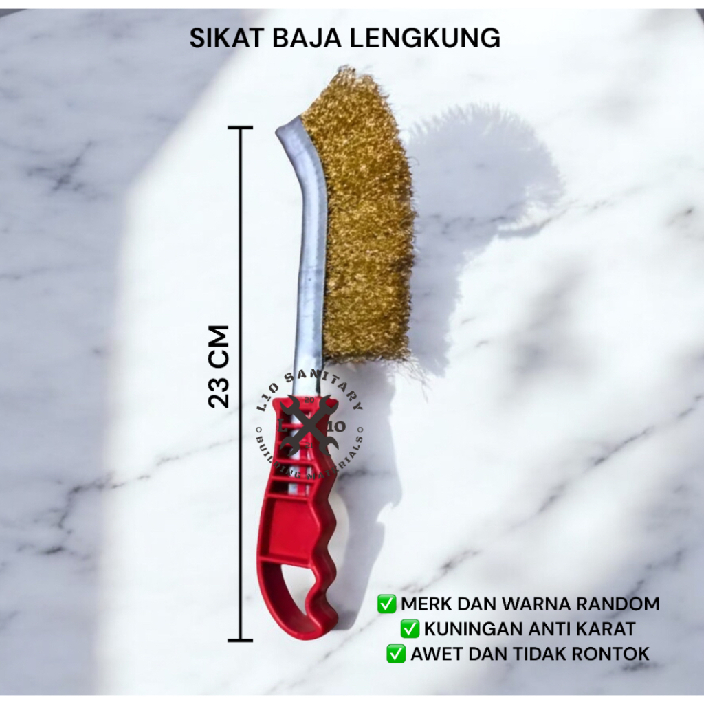 ECER L10 Sikat Baja LENGKUNG BENGKOK / Sikat Baja Kuningan LENGKUNG