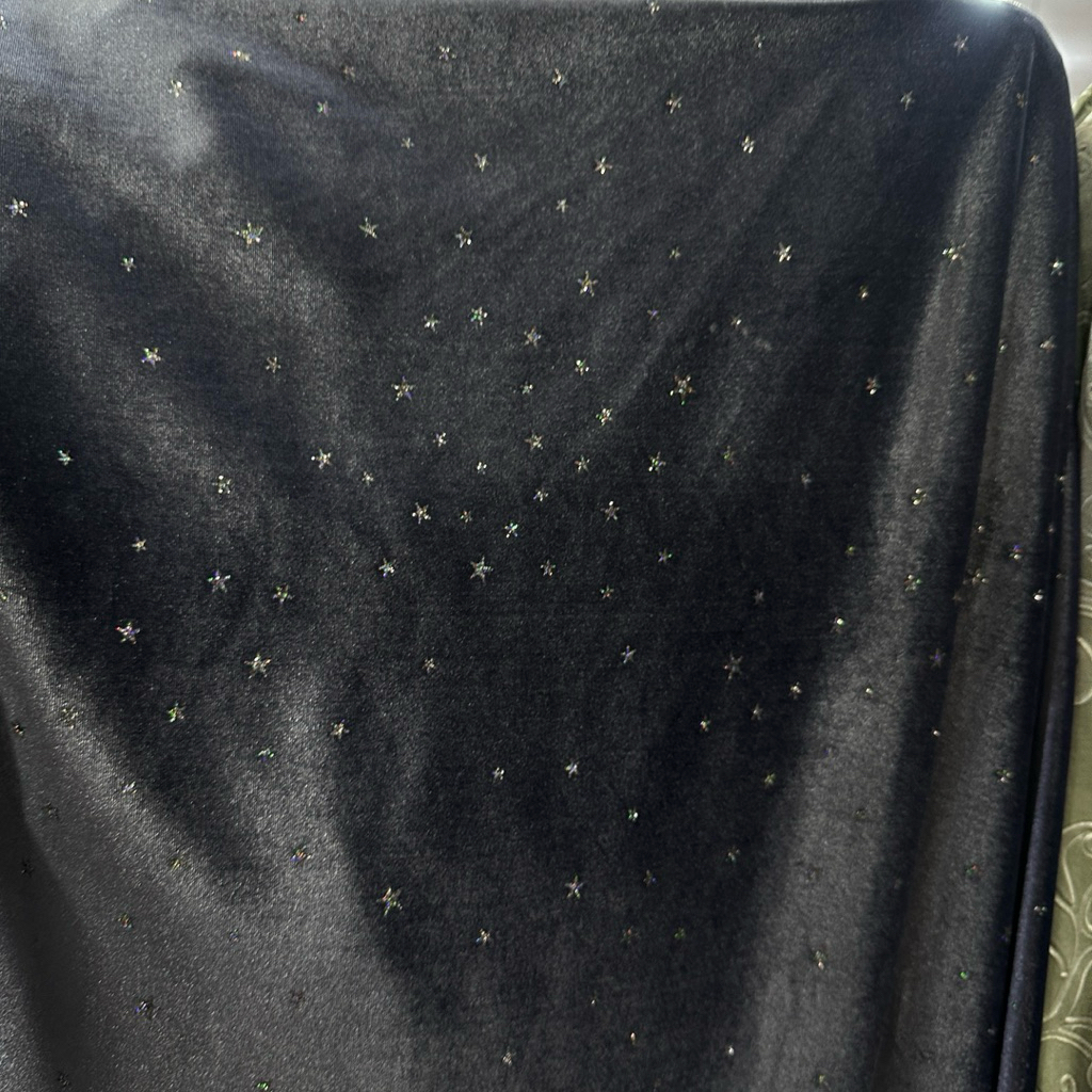 Kain Bludru Motif Premiumi - Kain Bludru Bintang - Kain Bahan Bludru