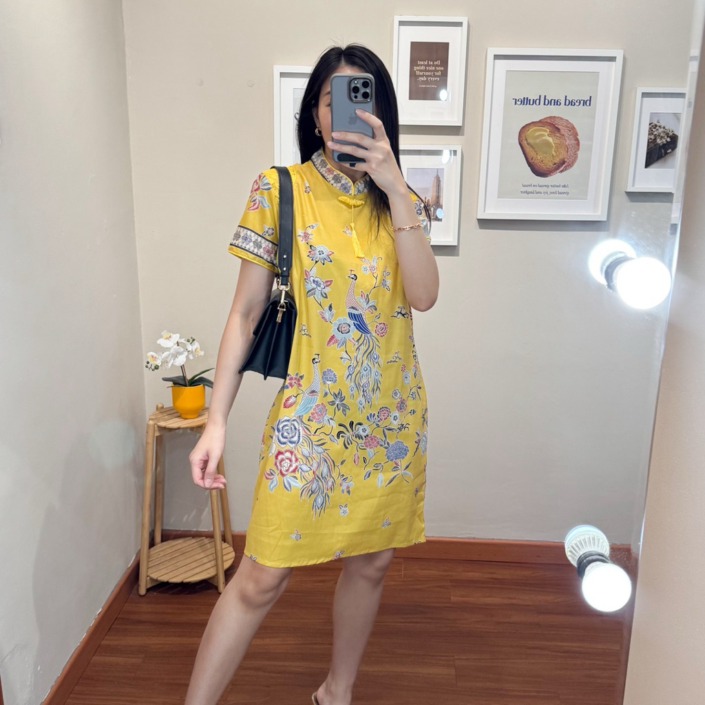 Dress terusan batik qipao wanita baju dress cheongsam wanita premium - Zhen Qipao Batik Dress NWclot