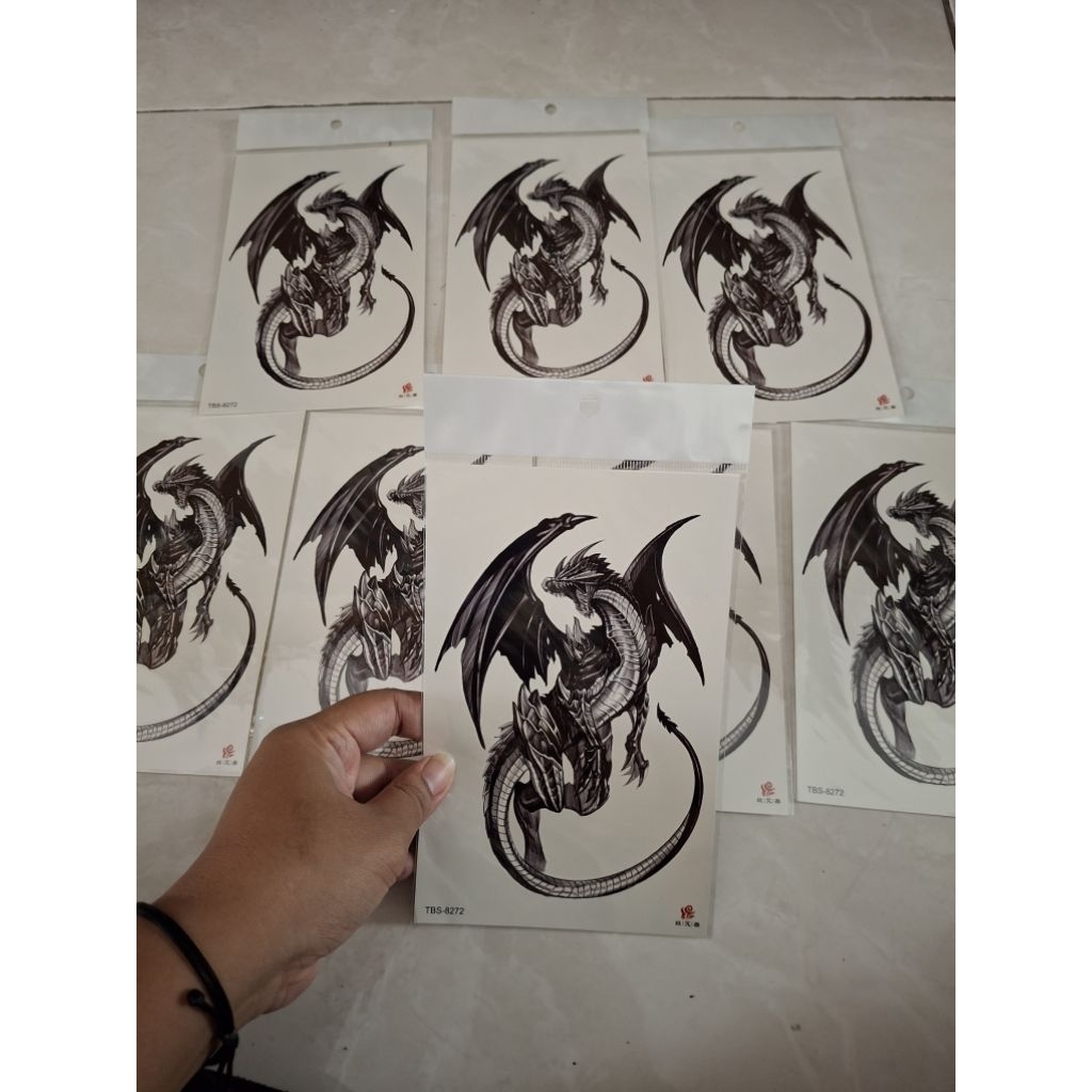 [ COD ] Tatto Temporary NAGA TERBANG Tbs_8272 Size 12x20 | Tatto Temporary Tahan Air Anti Air Sement