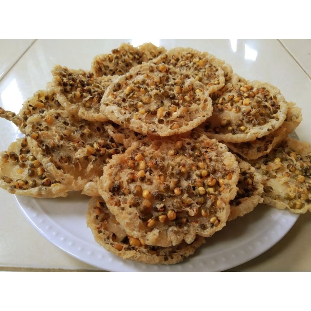 PEYEK KACANG IJO/HIJAU 500 gram GURIH RENYAH / PEYEK BULAT  KACANG IJO,RAMPEYEK,MAKANAN RINGAN,JAJAN