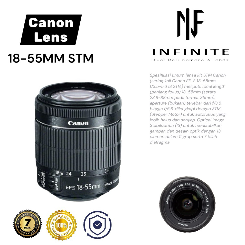 LENSA KIT CANON 18-55MM STM - GARANSI 100% ORIGINAL