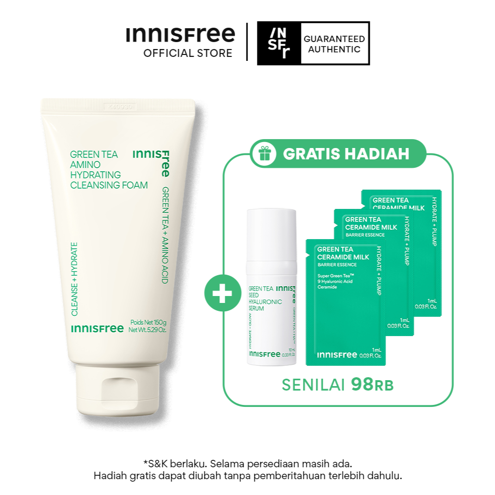 Buy 1 Get 4 Innisfree Green Tea Amino Hydrating Cleansing Foam Set Bundle - Sabun Cuci Wajah untuk M