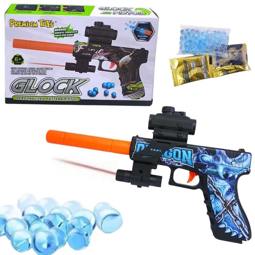TERKOMPLIT mainan anak tembakan pistol peluru water gell ride fire laser terbaru m249