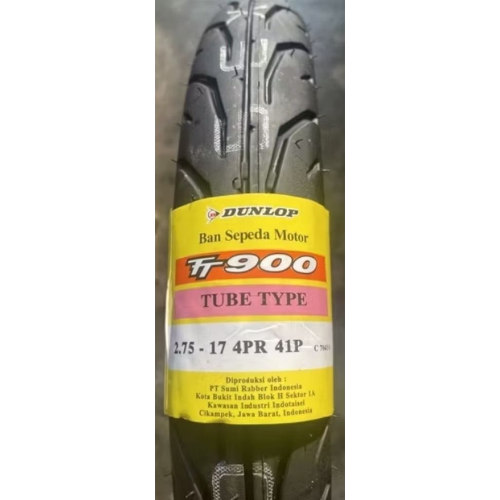 BAN MOTOR BEBEK BELAKANG MERK DUNLOP 275-17 TUBETYPE (jenis pakai ban dalam) ORI NEW
