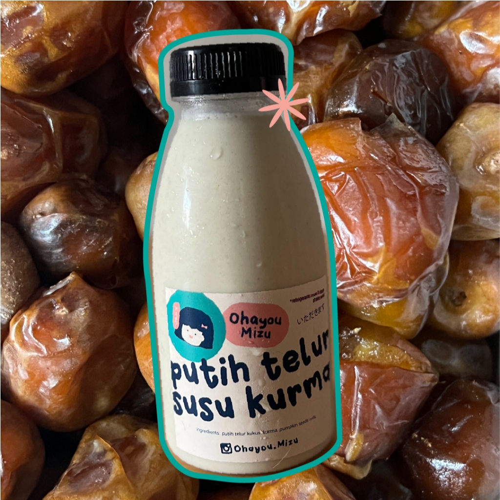 Minuman Protein Putih Telur + Kurma, Susu Putih Telur Kurma