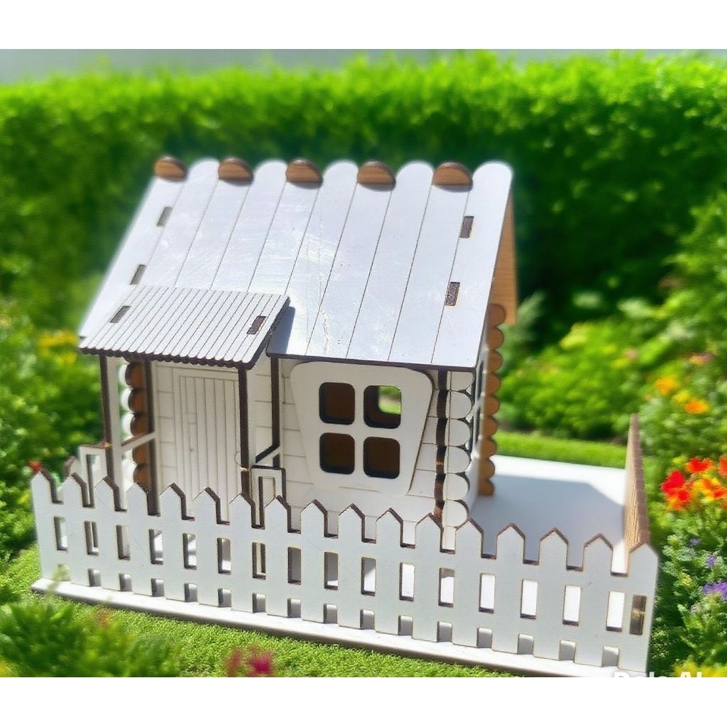 Miniatur Rumah Kayu/ Rumah kayu Prakarya Sekolah