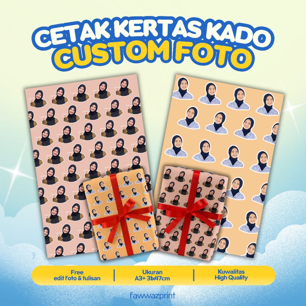 kertas kado custom foto / kertas kado custom / kertas kado custom jumbo