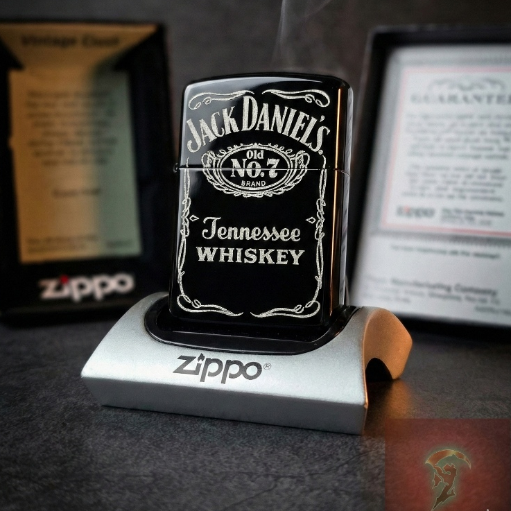 ZIPPO ORIGINAL JACK DANIEL WITH SEAL ORANGE