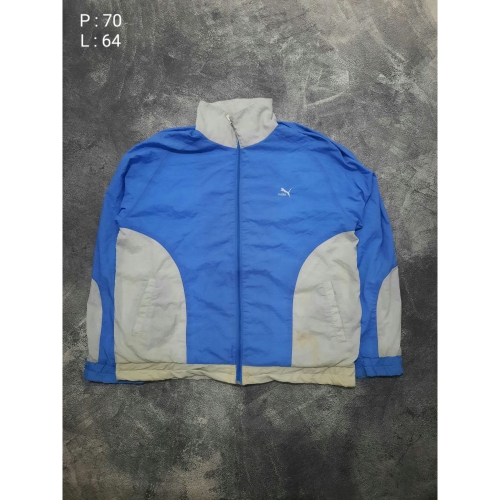 JAKET RUNNING BIRU PUTIH