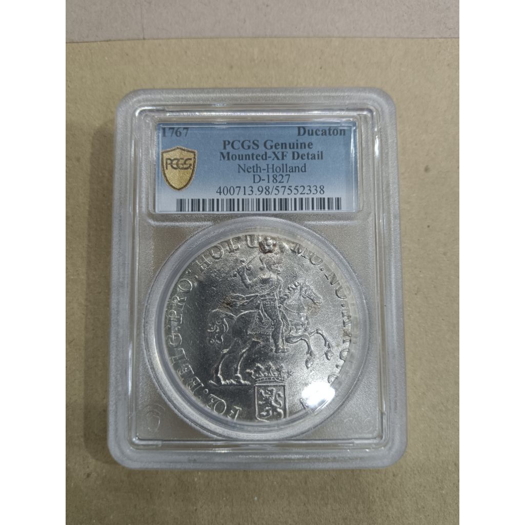PCGS 1 Ducaton 1767 Holland Super Rare Item Tahun jarang & populasi hanya sedikit di seluruh dunia