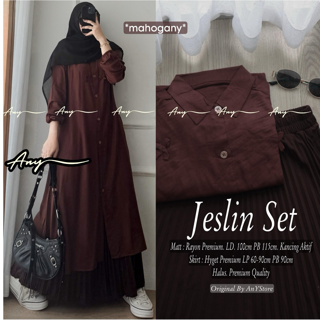SETELAN LONG TUNIK POLOS BY ANY ONE SET ROK PLISKET SETELAN WANITA TUNIK DAN ROK PLISKET