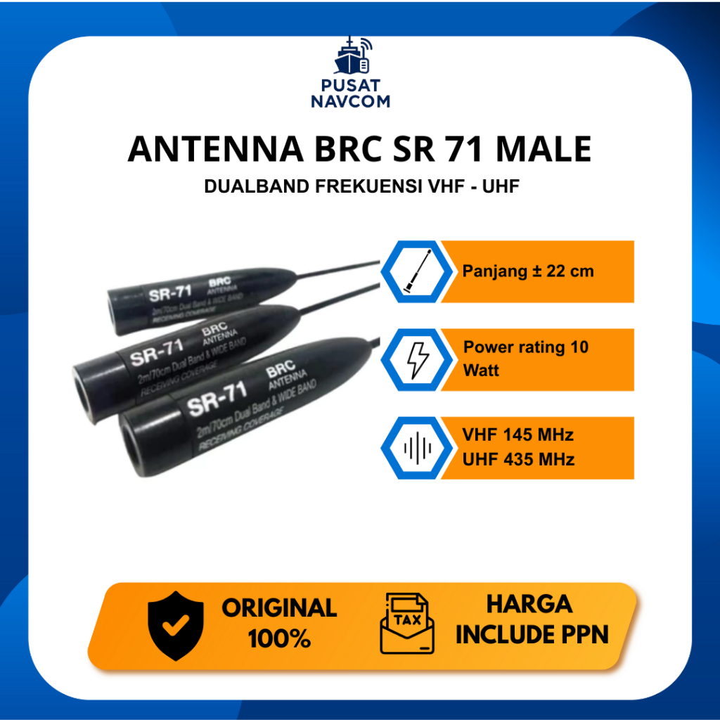 Antenna BRC SR 71S Male SR 71 S DualBand Original Antenna HT