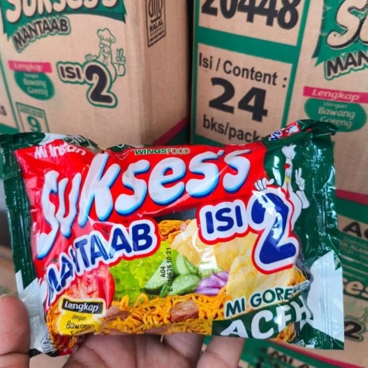 Sukses mie Instan mie goreng Aceh isi 2keping 1Dus isi 24 bungkus