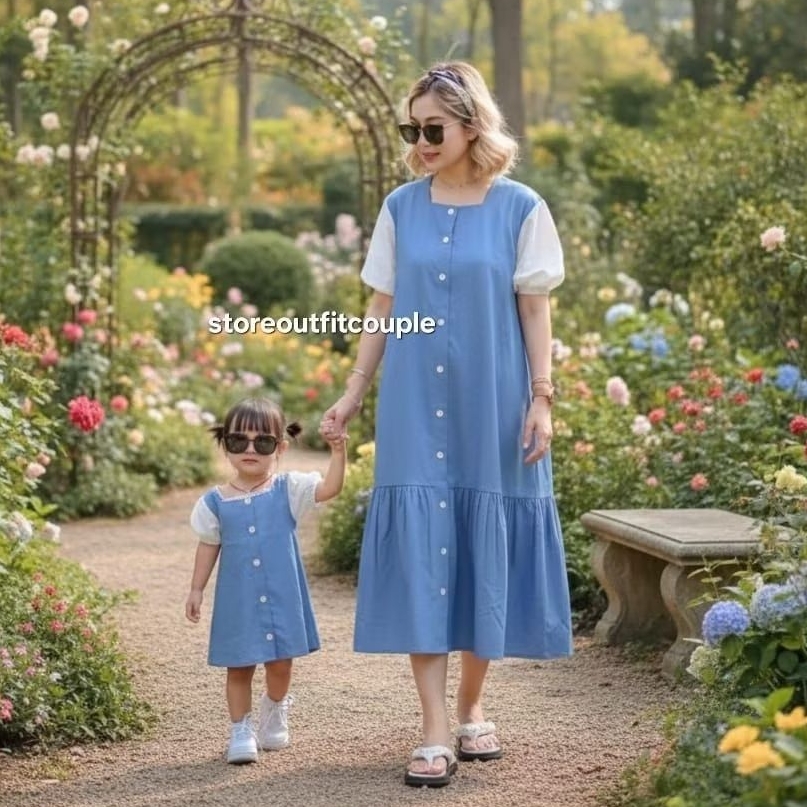 Long Tunik Adinda Couple Ibu Anak / Baju Couple Ibu Dan Anak Perempuan / Atasan Couple Mom Dan Kids 