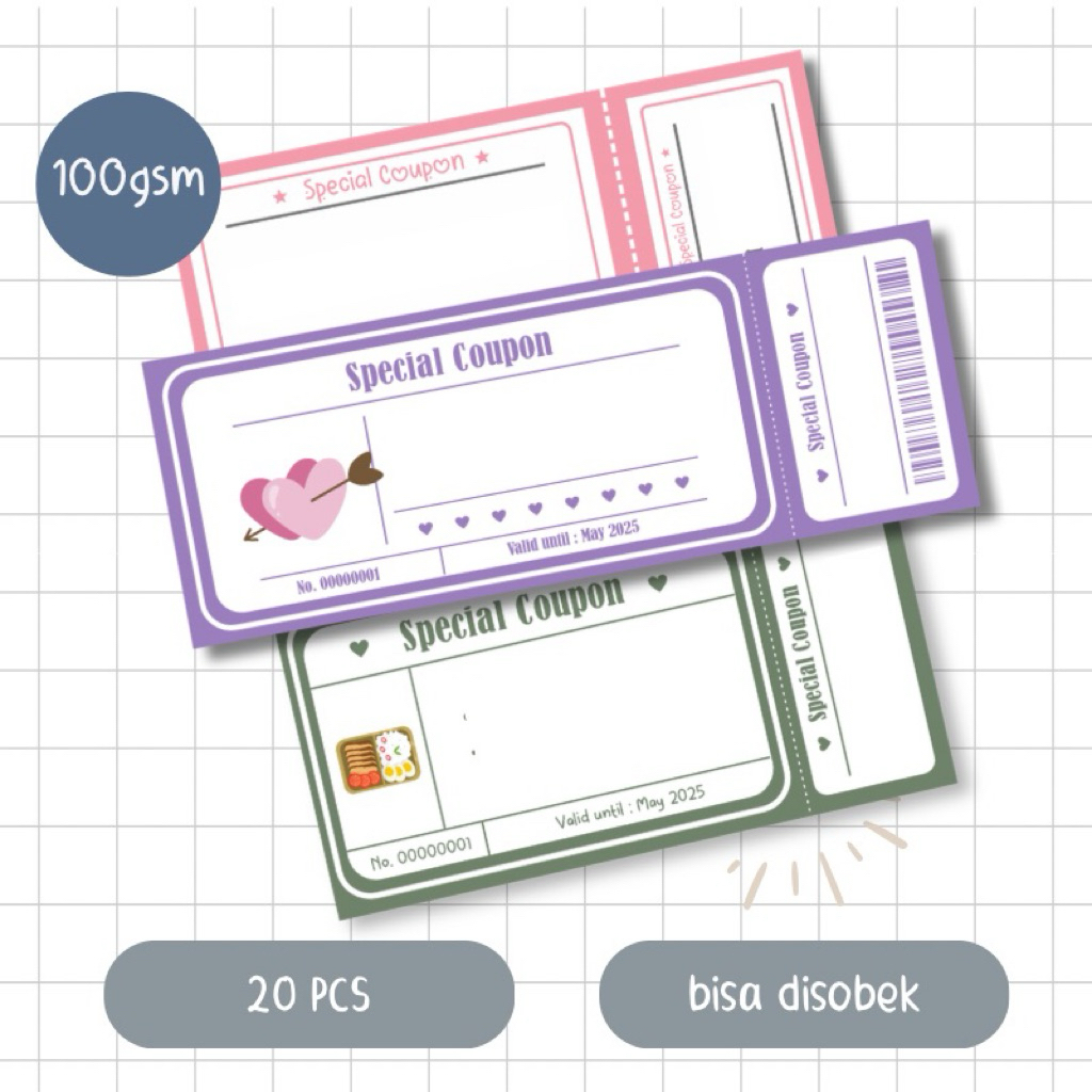 20 Love Coupon | Wishing Coupon | Hadiah | Love ticket | passngan | orang tua