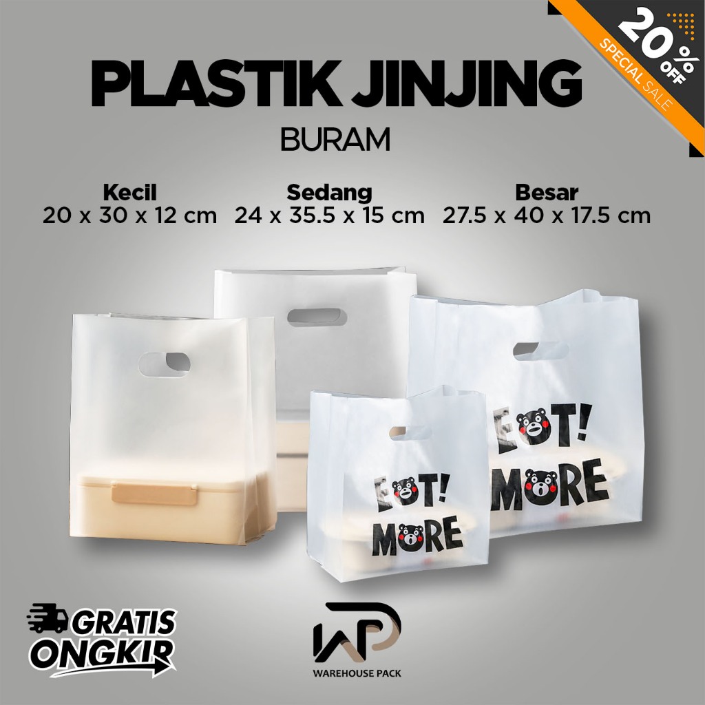 Plastik Jinjing Kotak Bento | Kantong Plastik Donat Doff | Kresek Donat Brownies Box |Tas HD Buram B