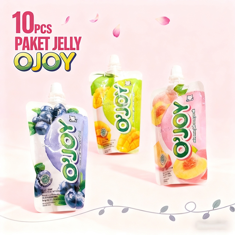 PAKET OJOY 10PCS MINUMAN JELLY OJOY ISI 10 PCS Peach Blueberry Jeli Food Mangga Strawberry ojoy