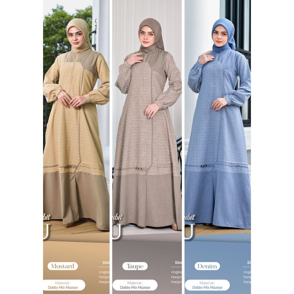 Gamis Terbaru 2026 Raunapride SERAYU Series Gamis Busui Frendly Bahan Dobby Mazaya Baju Gamis Modern