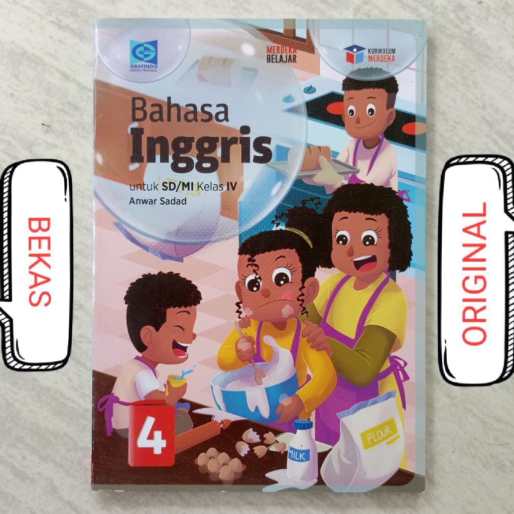 ( BUKU BEKAS ) ( ORIGINAL ) Bahasa Inggris Kelas 4 IV SD MI Penerbit Grafindo Media Pratama Kurikulu