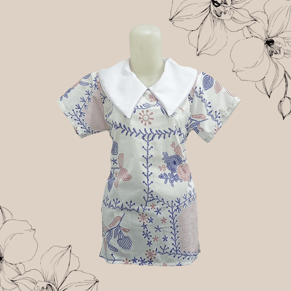 Batik Wanita Lengan Pendek Kerah