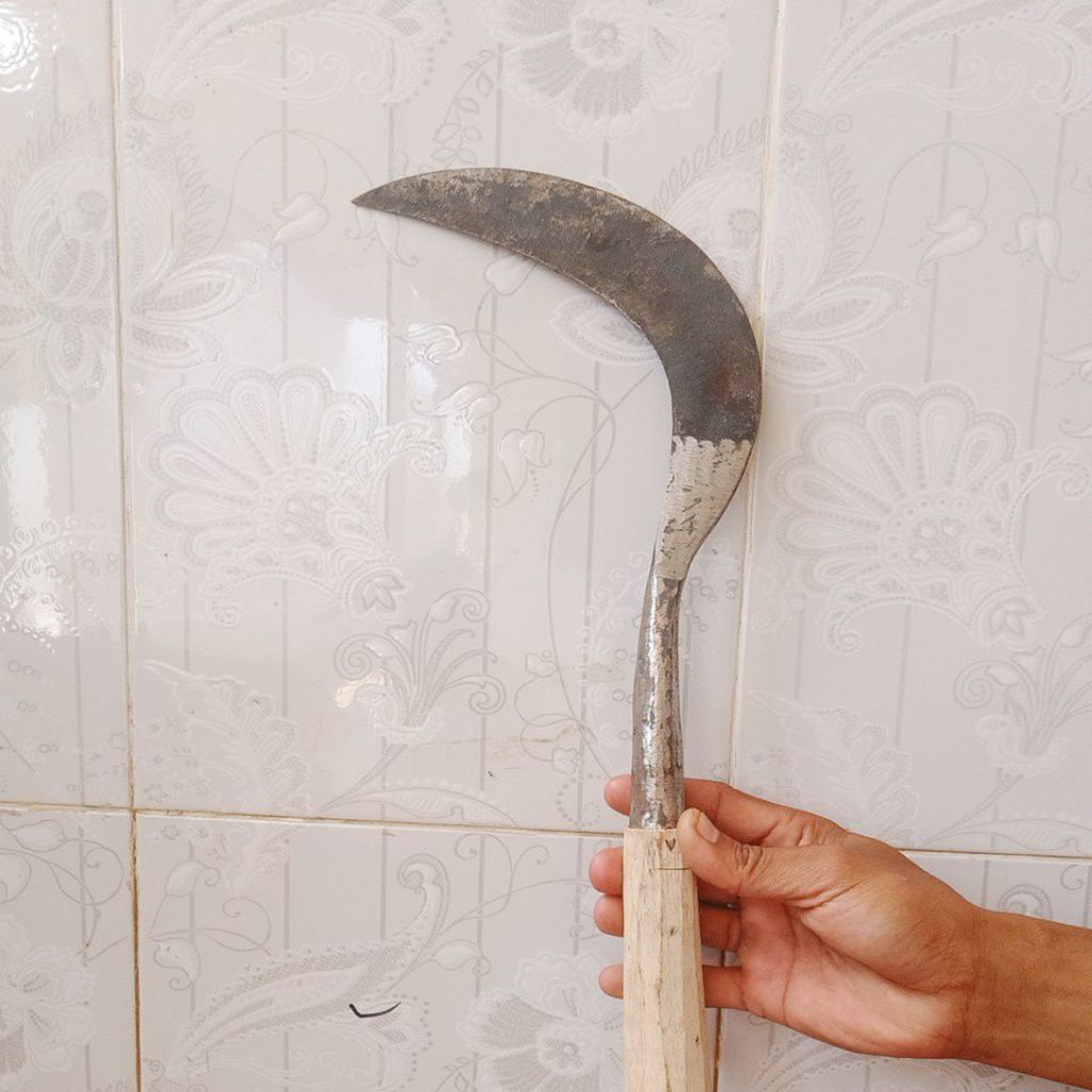 Arit Alat ngarit Rumput plus potong kayu kuat Baja isen asli madura