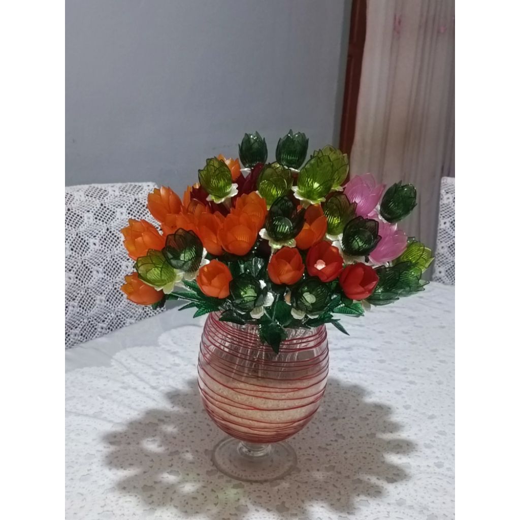 Bunga Akrilik Tulip Bening Besar