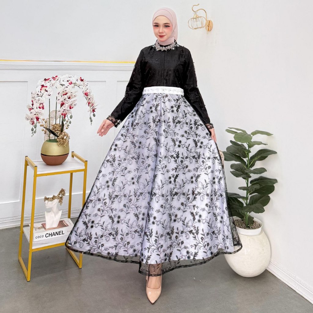 Alfazza - Gamis Devia, Gamis lebaran, Dres Tunangan, Lamaran, Wisuda, Acara Pesta, Kondangan