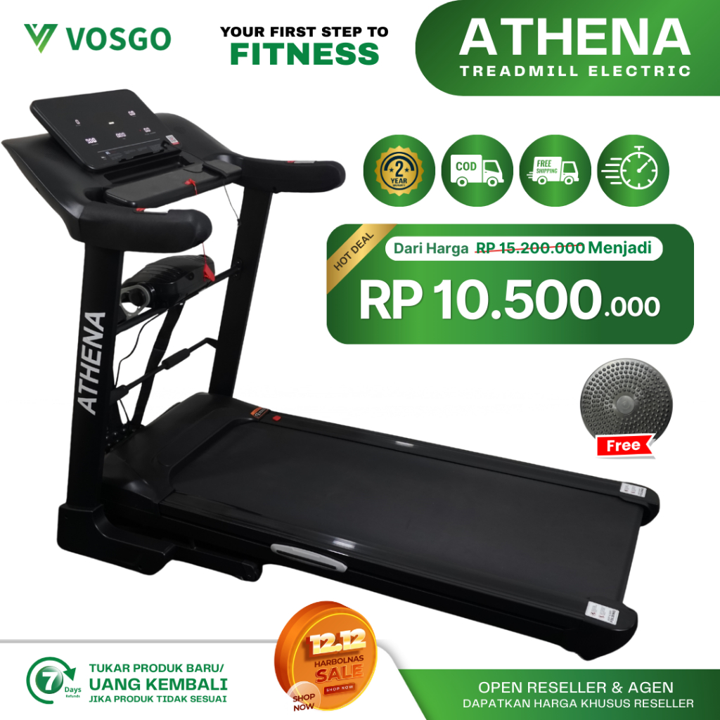 Alat Fitness Treadmill Elektrik Vosgo Athena
