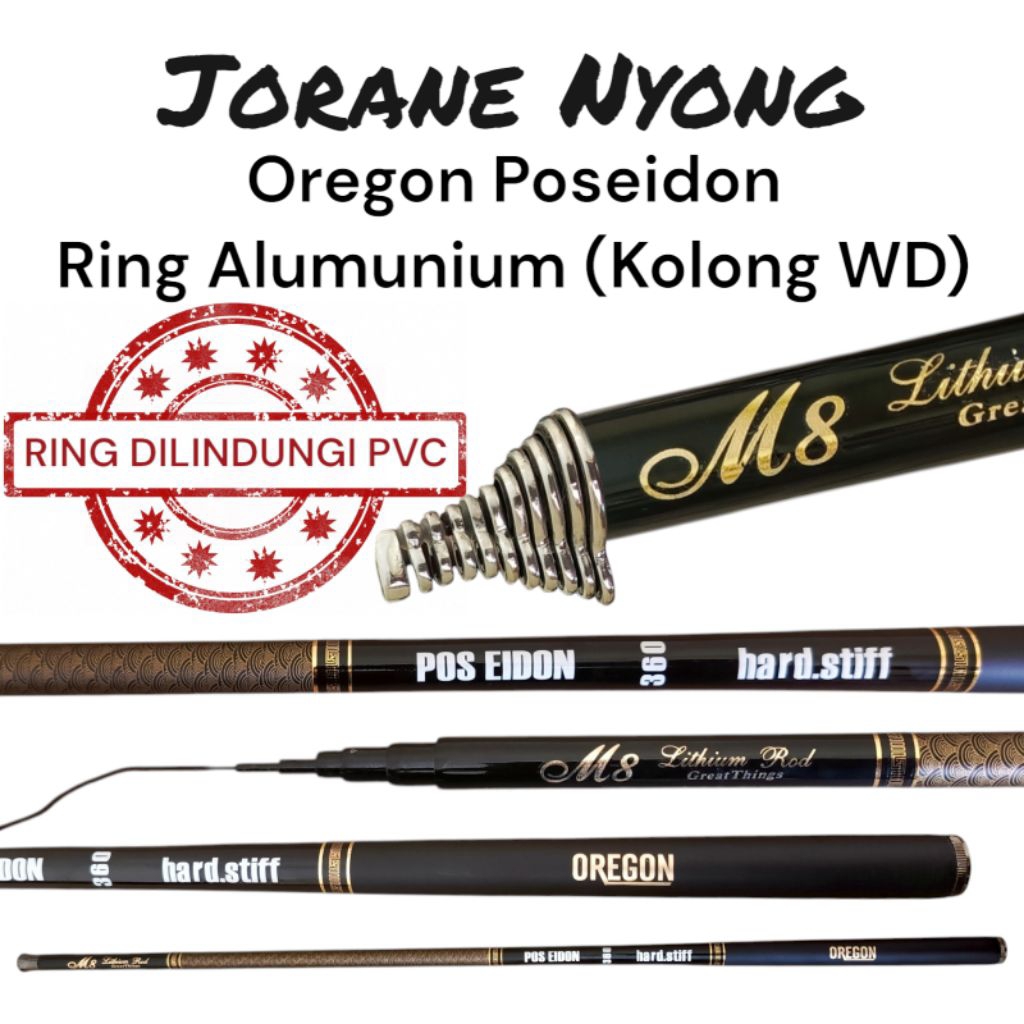 Joran Tegek Oregon Poseidon Ring Alumunium (ring wd) + Sungu / Tanduk Alumunium (Tanduk wd)