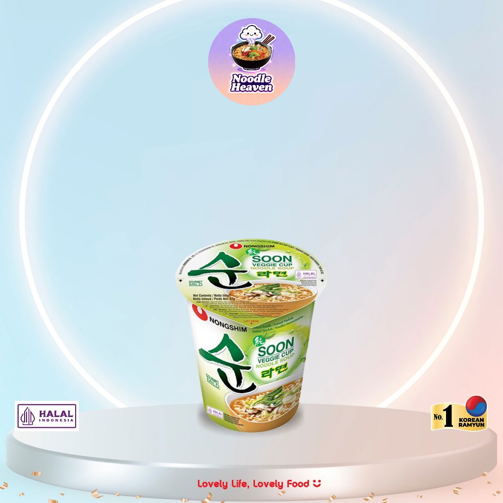 Nongshim Soon Veggie CUP Noodle Soup 67g Halal Made in Korea