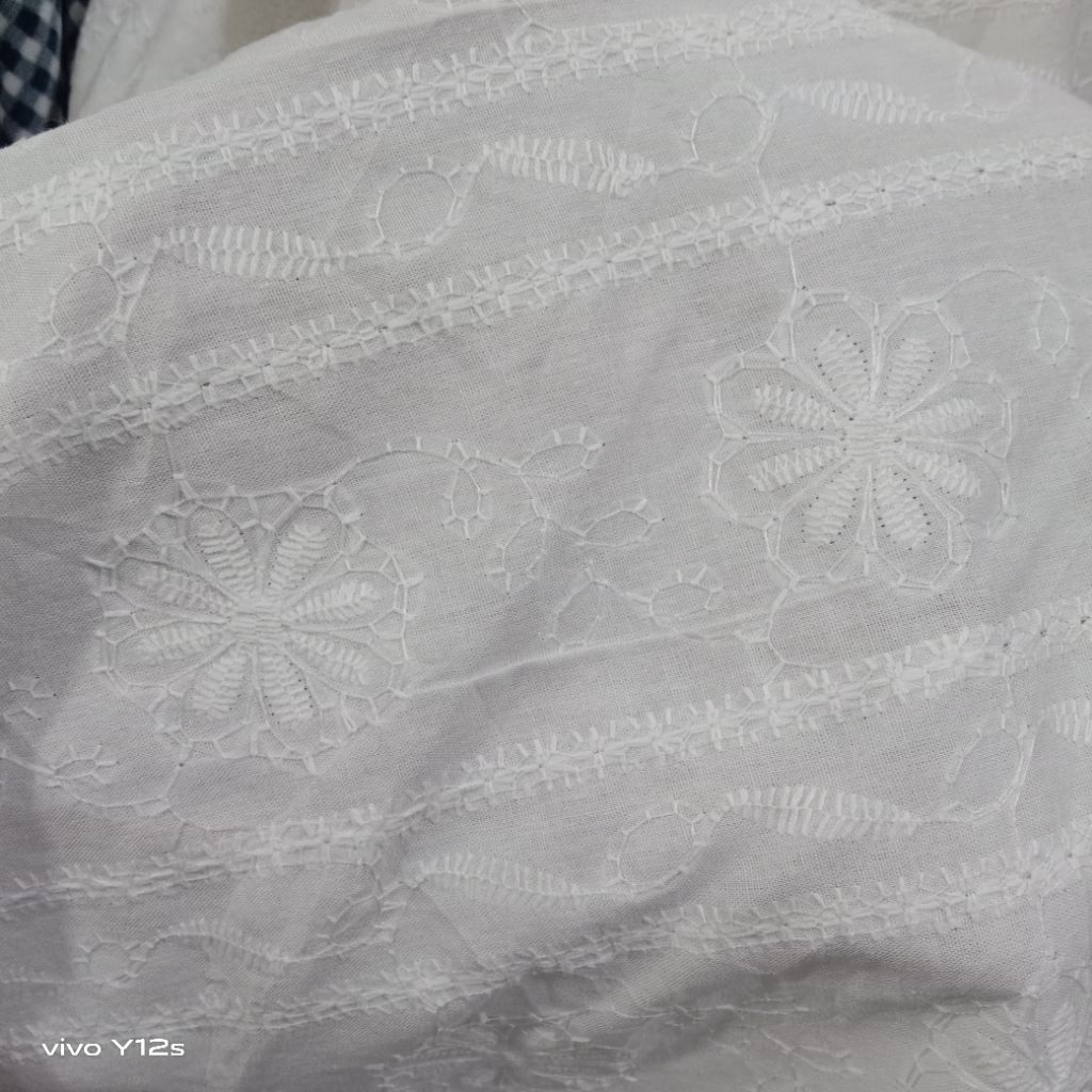 Kain Katun Bordir / Harga / 0.5m / Kain Katun Bordir Meteran / Bahan Katun Bordir / Bahan Katun Bord