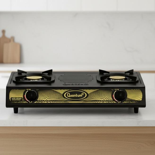 QUANTUM Kompor Gas 2 Tungku QGC-211MBB - 100% ORI